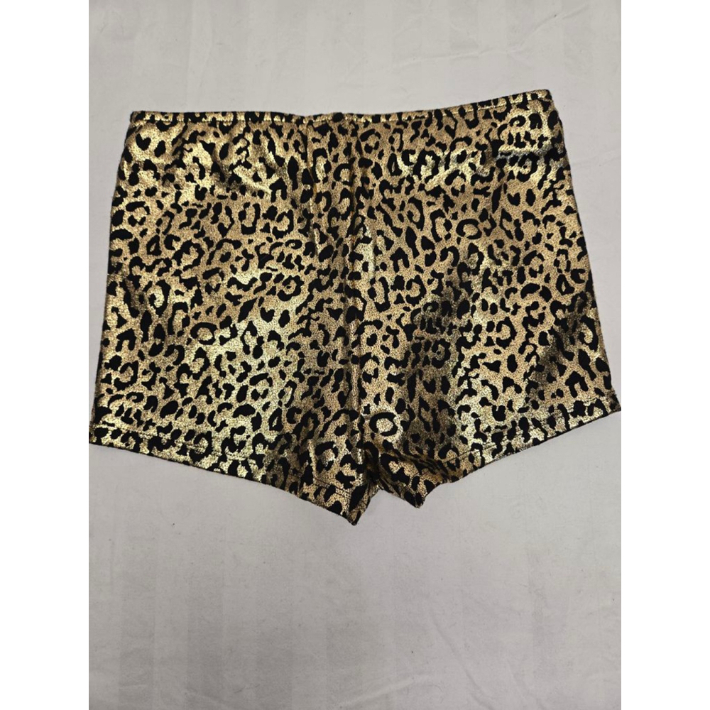 Women's Charlotte Russe Gold Black Leopard Print Shorts S - Picture 4 of 5